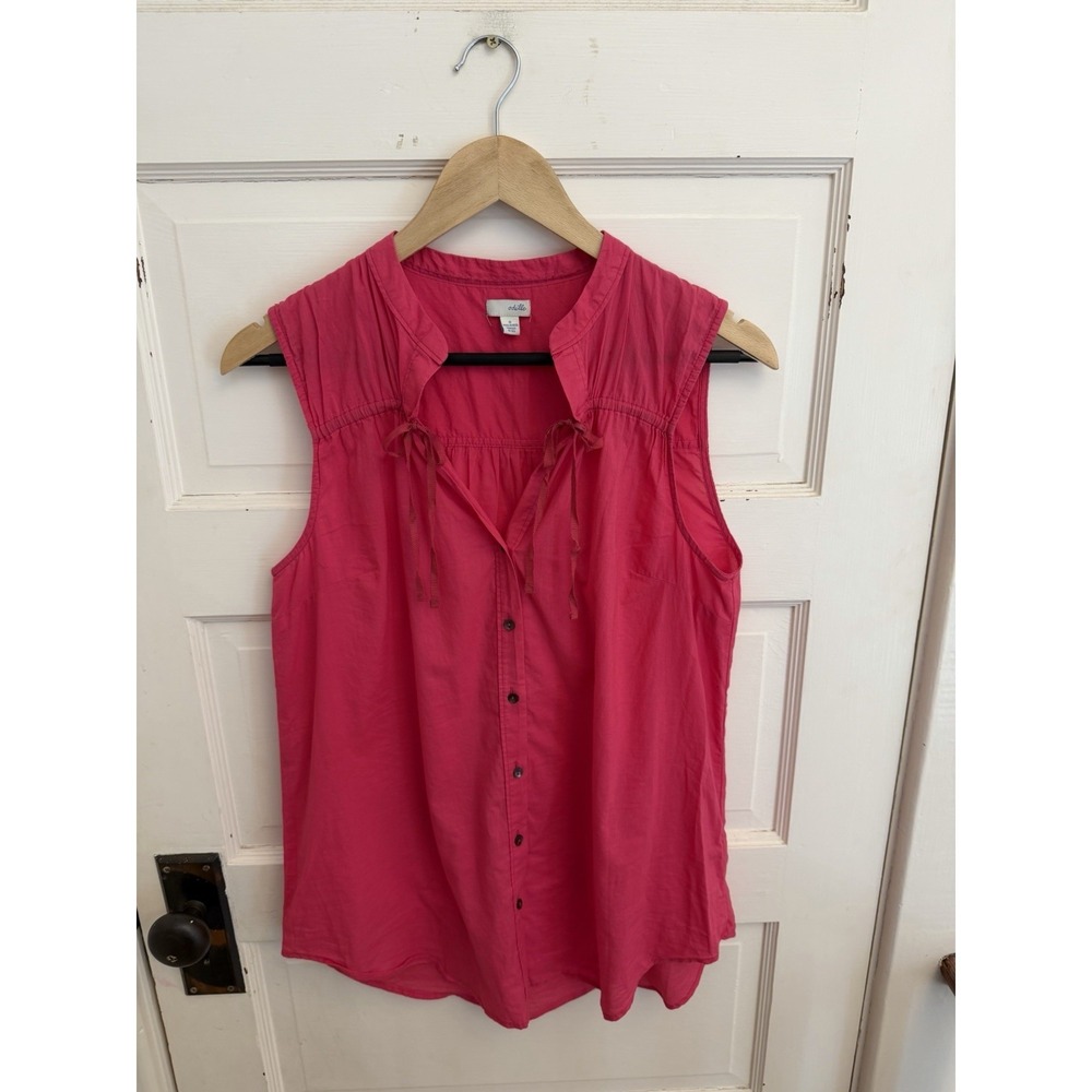 Anthropologie Odille Pink Sleeveless Tunic Shirt Top 100% Cotton Size‎ 8 $68